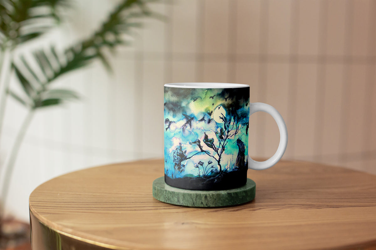 Moongazing Hare and Tree Mug