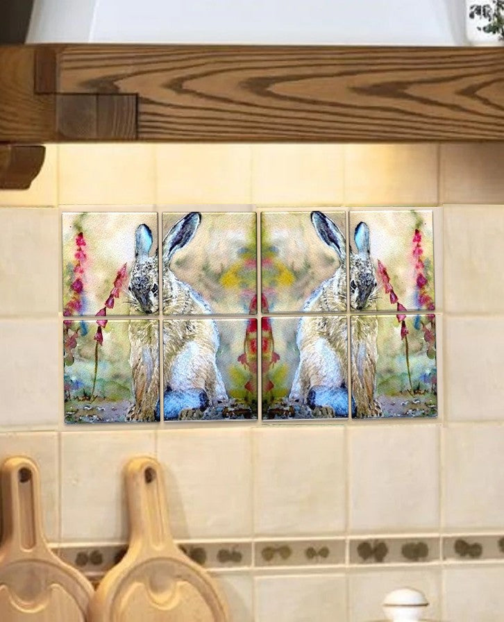 Shy Hare Tile Mural
