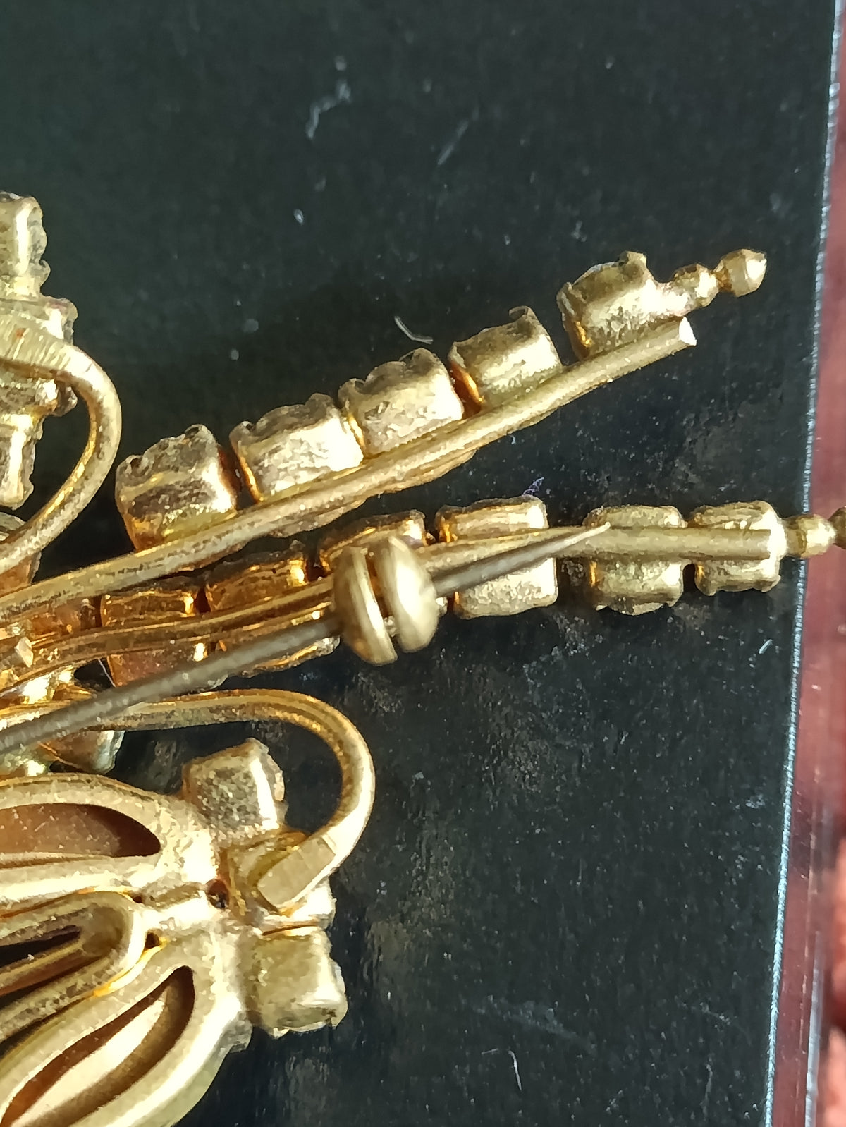 Amethyst Glass Austrian Crystal Gilt Brooch