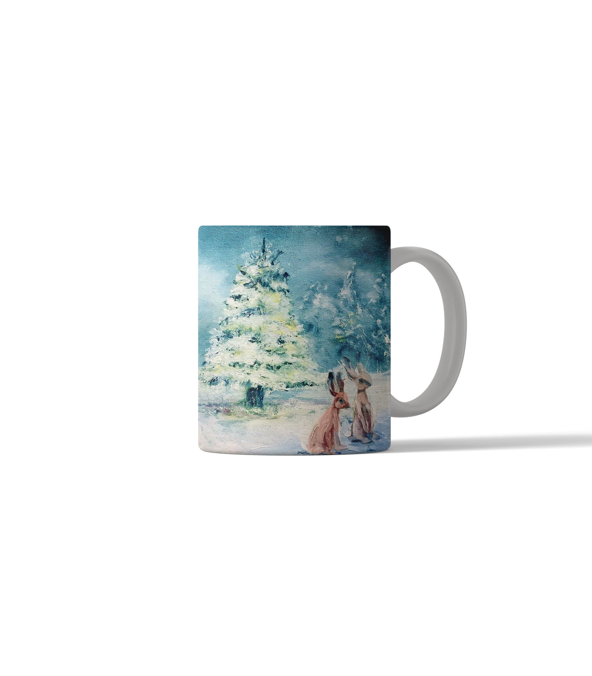 Festive Christmas Hares mug