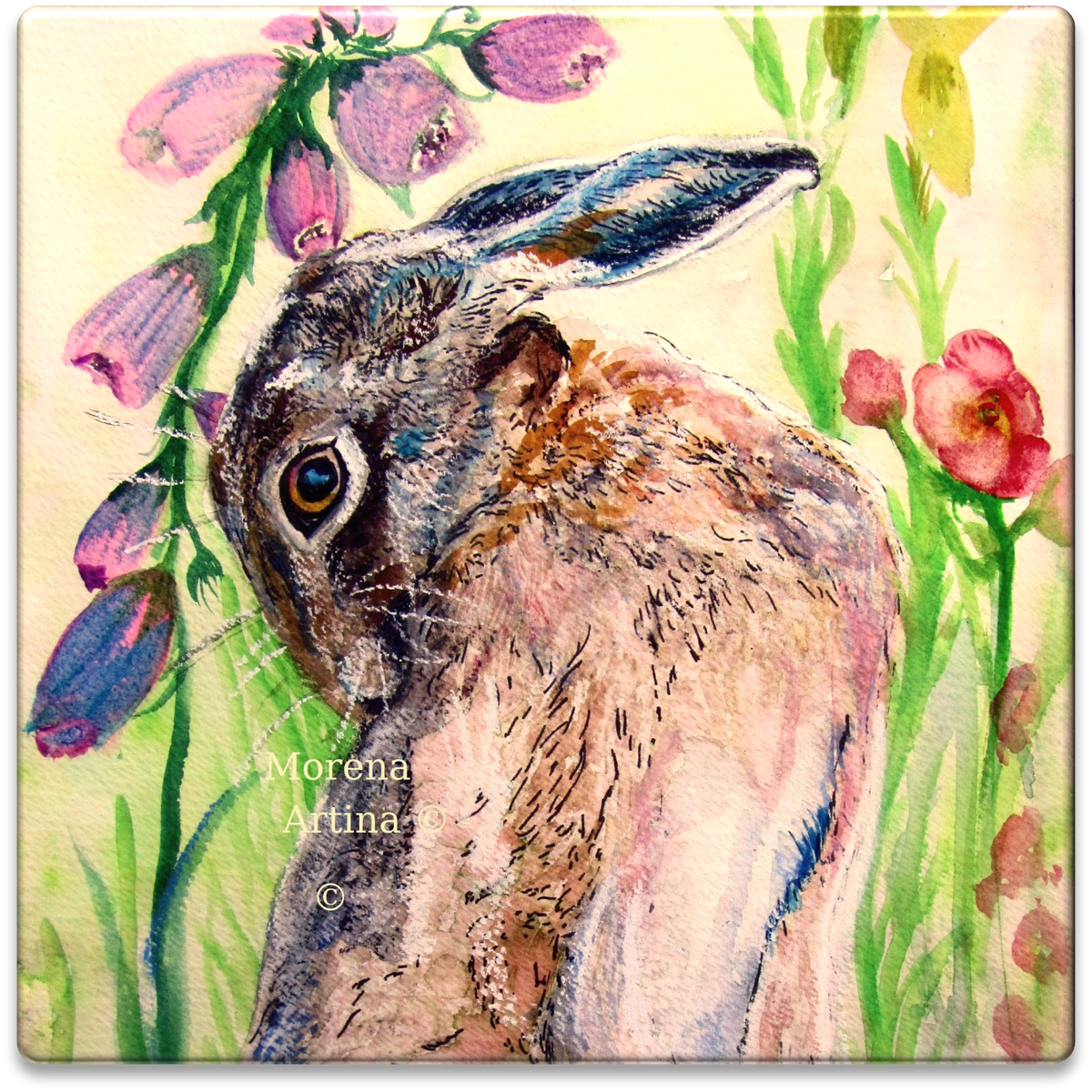 Looking Back Hare Tile
