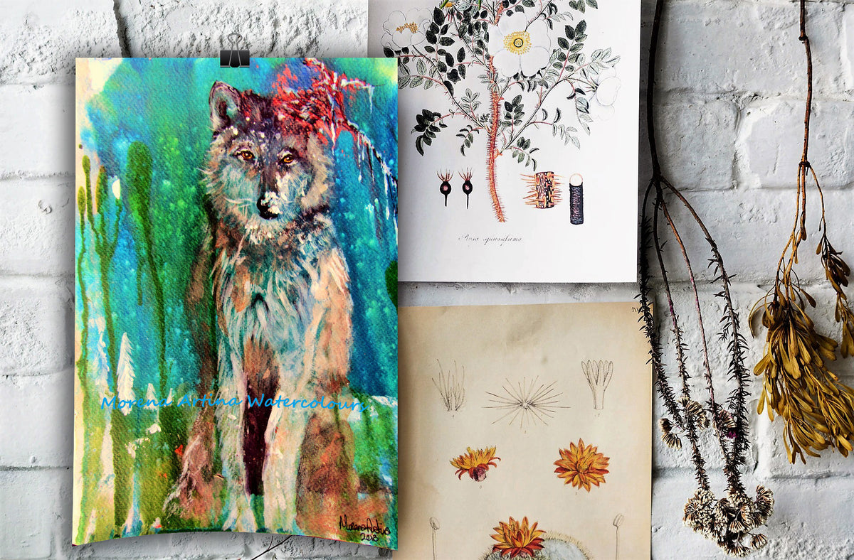 "Wolf" Print - Canvas / Print / Poster various sizes, from original painting