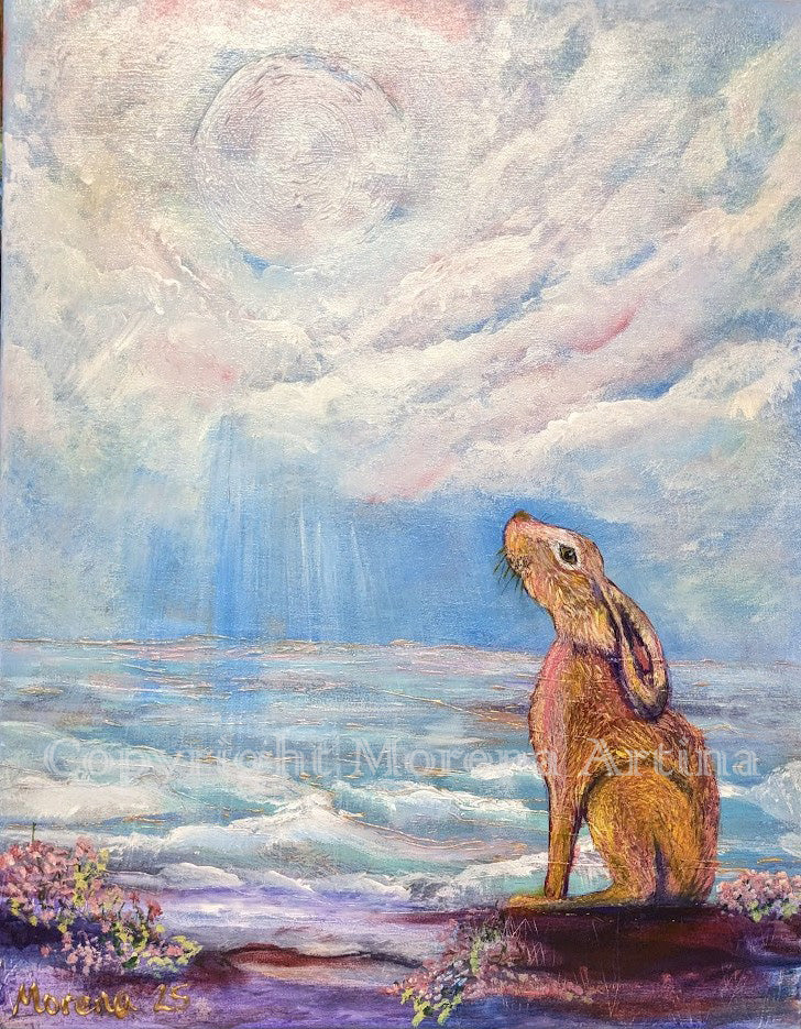 "Sea Thrift Hare" Original Painting