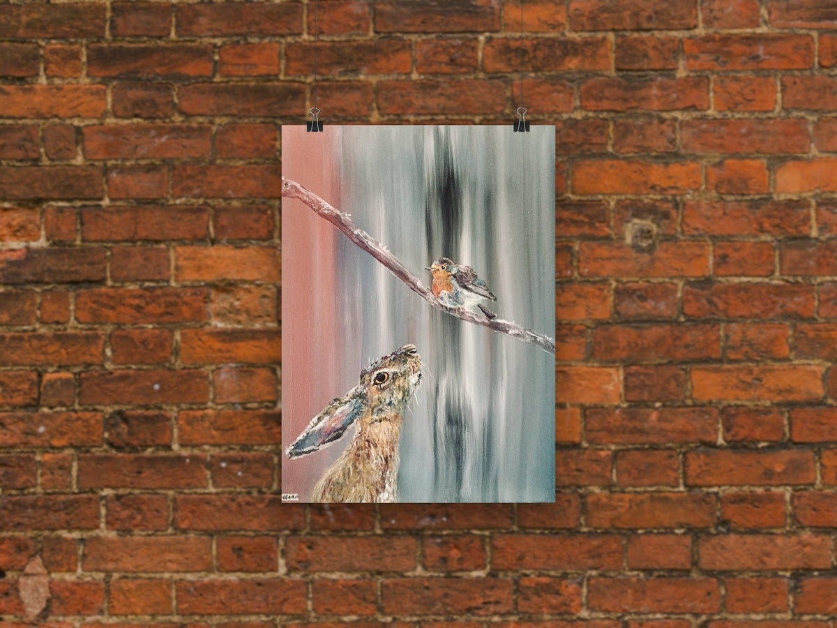 "Robin and Hare" Print - Canvas / Print / Poster various sizes, from original painting