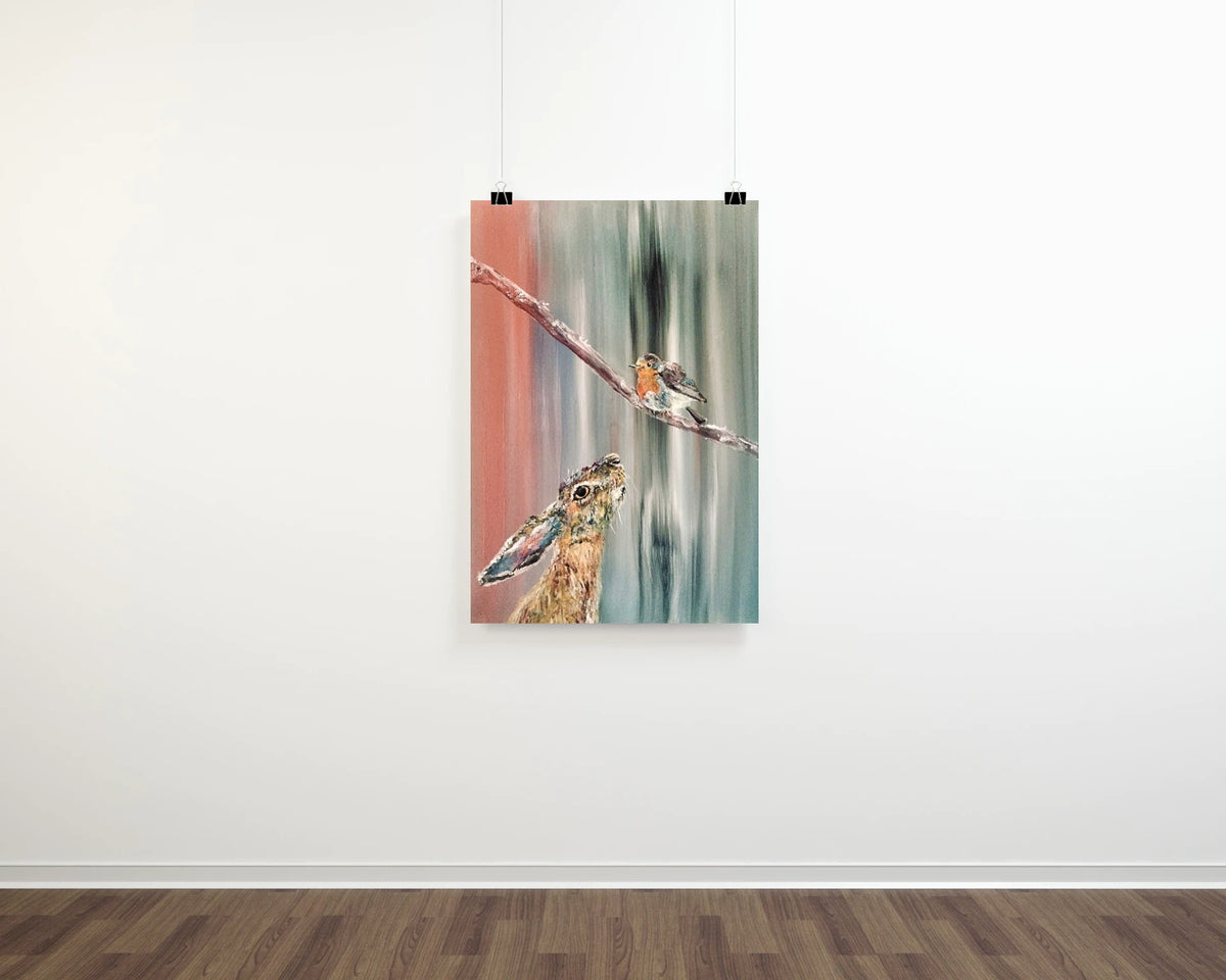 "Robin and Hare" Print - Canvas / Print / Poster various sizes, from original painting
