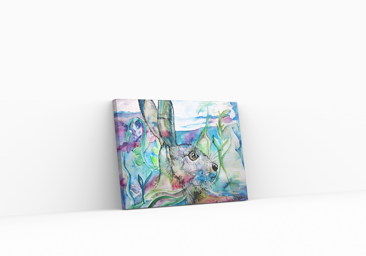 "Tropical Ocean Hare" Print - Canvas / Print / Poster various sizes, from original painting