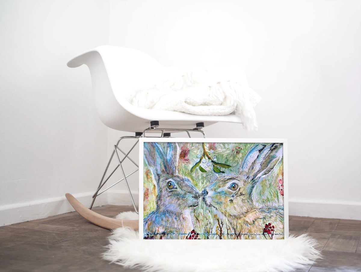 "Kissing Hares" Print - Canvas / Print / Poster various sizes, from original painting